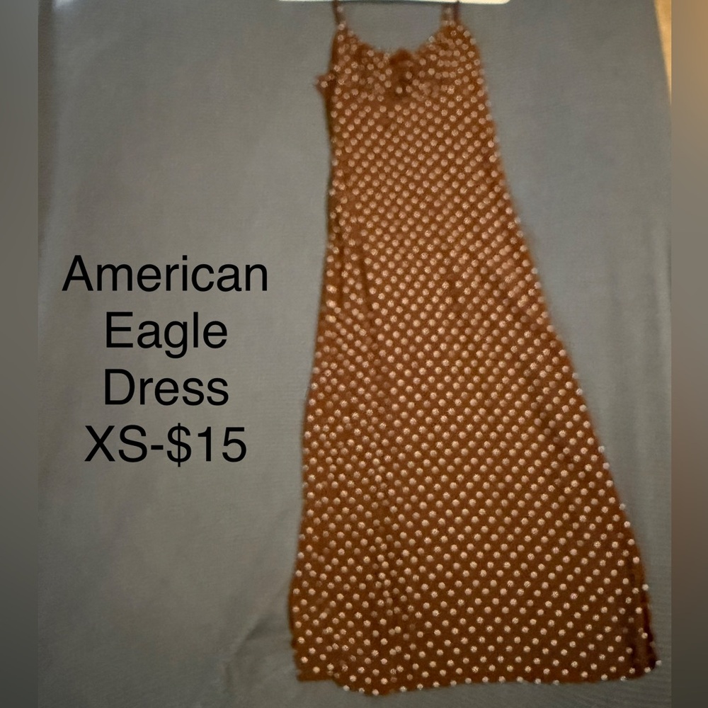 American Eagle Outfitters Brown and White Maxi Dress